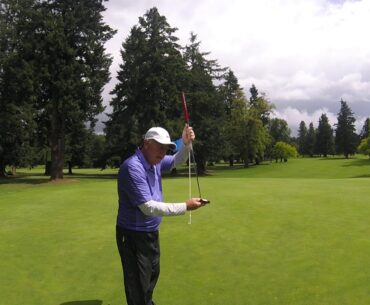 Push Putt Drill and aligning stripe for putting