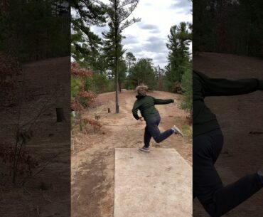 XT Nova backhand through the Trees for a birdie at the Breakers Disc Golf Course