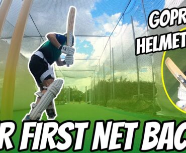 OUR FIRST NET BACK | Stump & Helmet Cam GoPro Cricket Nets Practice
