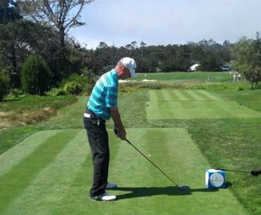Gary Halberg tee shot at Pebble Beach Golf Links