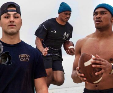 FILMING A D1 FOOTBALL PLAYER'S WORKOUT (Ft. Jordan Morant)