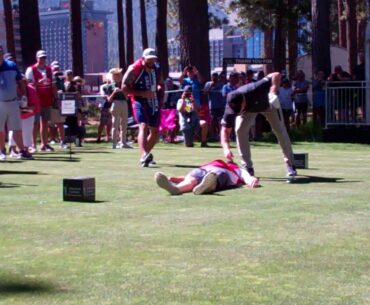 Jeremy Roenick tees off at 2019 American Century Lake TAhoe golf event