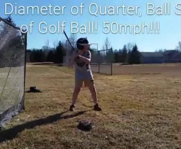 Baseball Hitting Balls Size of Golf Ball. (8 year