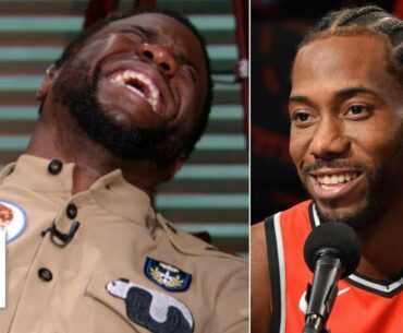 Kevin Hart reacts to Kawhi Leonard's laugh | Get Up!