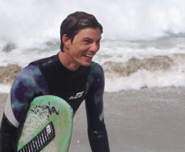 Johnny Salta Aliso Beach Skimboarding