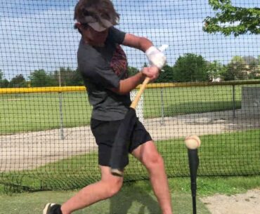 Hitting Off the Tee with Wood Bat (6/3/20)