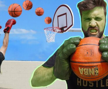 WEIRD GLOVE BASKETBALL SHOT CHALLENGE! *Boxing Gloves, Hulk Hands...*