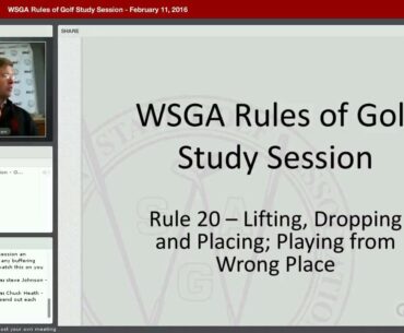 WSGA Rules of Golf Study Session - February 12, 2016 Part 2 of 2