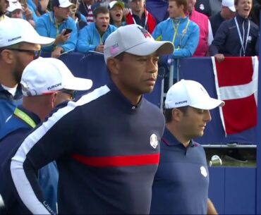 2018 Ryder Cup first tee: Tiger Woods-Patrick Reed v. Francesco Molinari-Tommy Fleetwood