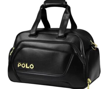 Authentic Brand Men Double Shoulder Golf Clothing ShoesTravel Bag Handbag Bag Waterproof PU Leather