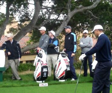 US OPEN 2010 PEBBLE BEACH TIGER WOODS DUSTIN JOHNSON
