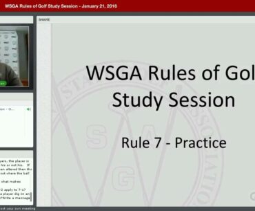 WSGA Rules of Golf Study Session - January 21, 2016 Part 2 of 2