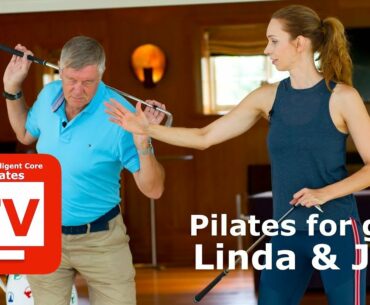 Pilates for golf Linda & Jim warm up exercises