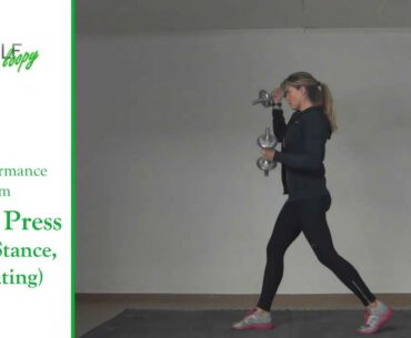 Golf Strength Exercise - Curl to Press (Scissor Stance, Alternating)