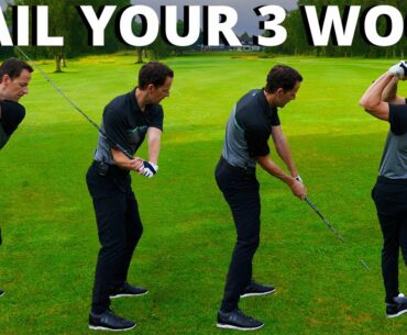CRUSH YOUR 3 WOOD FROM THE FAIRWAY - Simple golf swing moves with slow motion footage