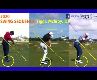 2020 Tiger Woods, Rory Mcilroy, Dustin Johnson Fantastic Driver Swing Sequence, SUPER SLOW MOTION