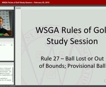WSGA Rules of Golf Study Session - February 20, 2015 Part 1 of 2