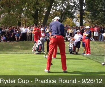 Tiger Woods and friends playing golf - 2012 Ryder Cup golf challenge