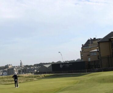 Padraig Harrington tees of at 17 at the Dunhill Links 2013 Round 3