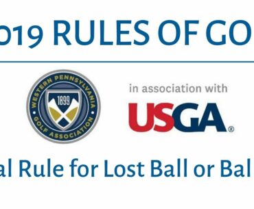 Rules of Golf - Local Rule for Alternative to Stroke and Distance