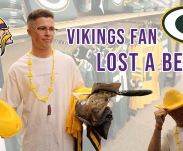 Diehard Vikings Fan Shopping for Packers Clothes