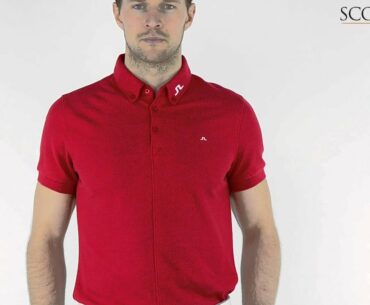 J Lindeberg Rubi BD Tour Logo Polo Shirt Red Intense