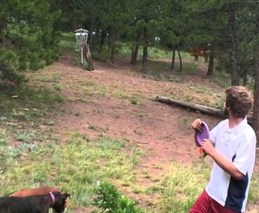 Disc Golf - Ryan K. upshot Hole 18 at Beaver Ranch in Conifer, CO