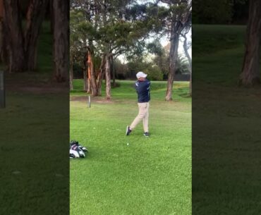 When it's cold outside and you're not warmed up...try a 6 iron