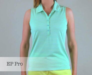 Marseille Stripe Print Golf Polo, Micro Gab Stretch Skort - 2 Colors