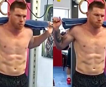 CANELO BULKING UP & TRAINING FOR SEPTEMBER CLASH, GOING HAM ON THE HEAVY BAG