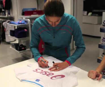 Helen Jenkins Asics Store London Tshirt signing