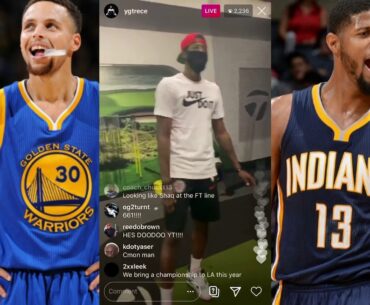 Steph Curry versus Paul George playing golf Instagram live