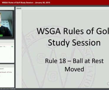 WSGA Rules of Golf Study Session - January 30, 2015 Part 1 of 2