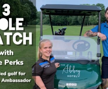 3 hole match with disabled golf for children ambassador Ellie Perks