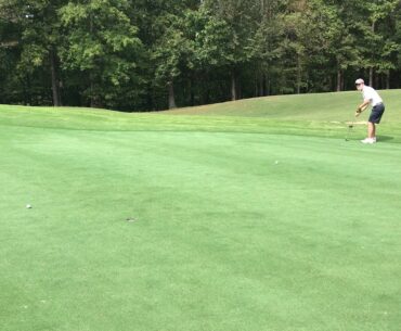 Birdie attempt on the 3rd hole on The Mill at Chicopee Woods Golf Course