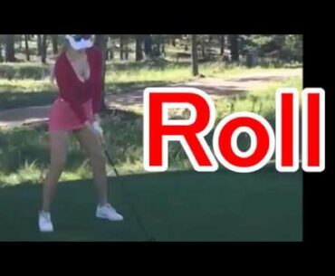Paige Spiranac's hot golf swing on roll camera