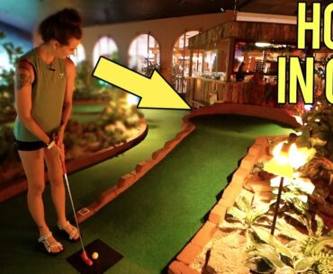 Awesome Indoor Mini Golf Course! Hole In One Risk Putts!