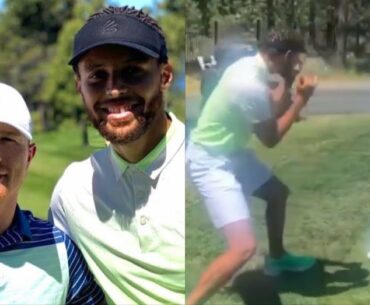 CANELO & STEPHEN CURRY SQUARE UP & PLAY FIGHT AT THE GOLF COURSE, CANELO SHOWS HIM HIS KILLER SPEED!