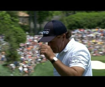 Phil Mickelson's tee shot sets up birdie at Wells Fargo in Round 3