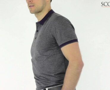 J Lindeberg Regis Lux Stripe Polo Shirt Dark Purple Melange