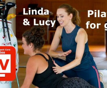 Pilates for golf Linda & Lucy exercise indoors