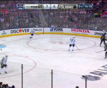 Ovechkin runs into the one act of defense seen at the All-Star game