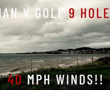Links golf in 40 mph winds challenge!