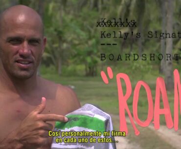 Kelly Slater testeando su Cypher Boardshort modelo "Roam"