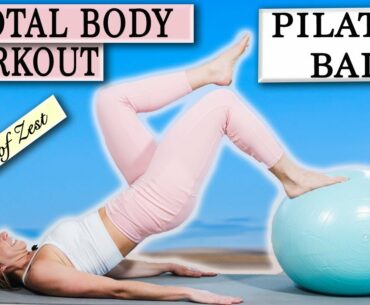 15 Min Pilates Mat Class with Pilates Stability Ball  [Arm and Core Toning] Life Full of Zest