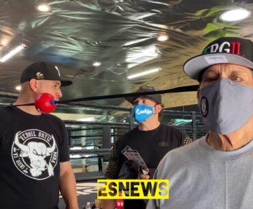 Machete watching Vergil Ortiz train Esnews Boxing