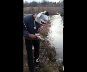 Early February Ice Pond fishing