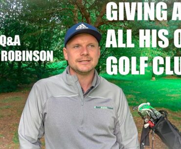 Is this guy giving away all his old GOLF CLUBS???