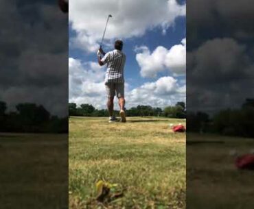 On plane golf takeaway through hands