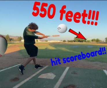 Hitting Golf Balls with Baseball Bat!!! gOnE wRoNg